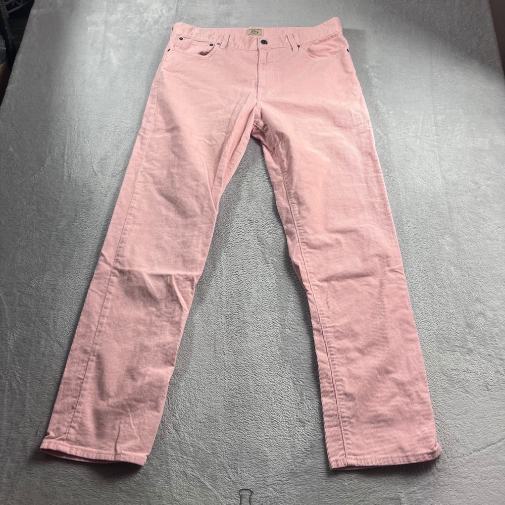 J.Crew Mens Pink Classic Straight Corduroy Pants W33 L32